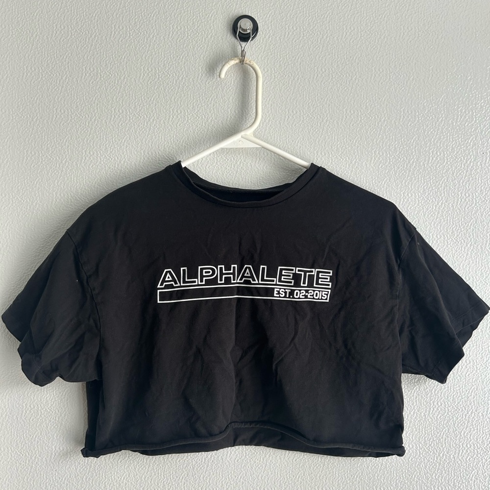Alphalete Crop Top Tee Pump Cover Size S